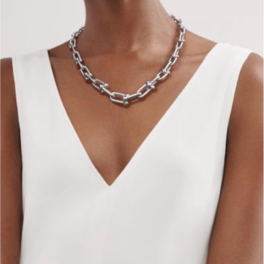 Tiffany’s - brand new worn once.  In box  hardware graduated link necklace